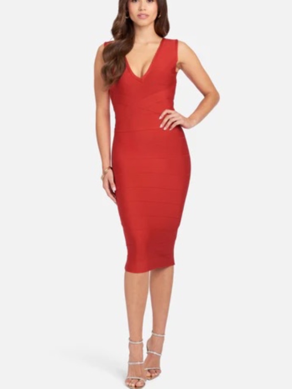 Bebe Bandage Mini Dress - Red